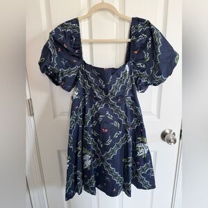 Hill House Midnight Blue Patterned Mini Dress